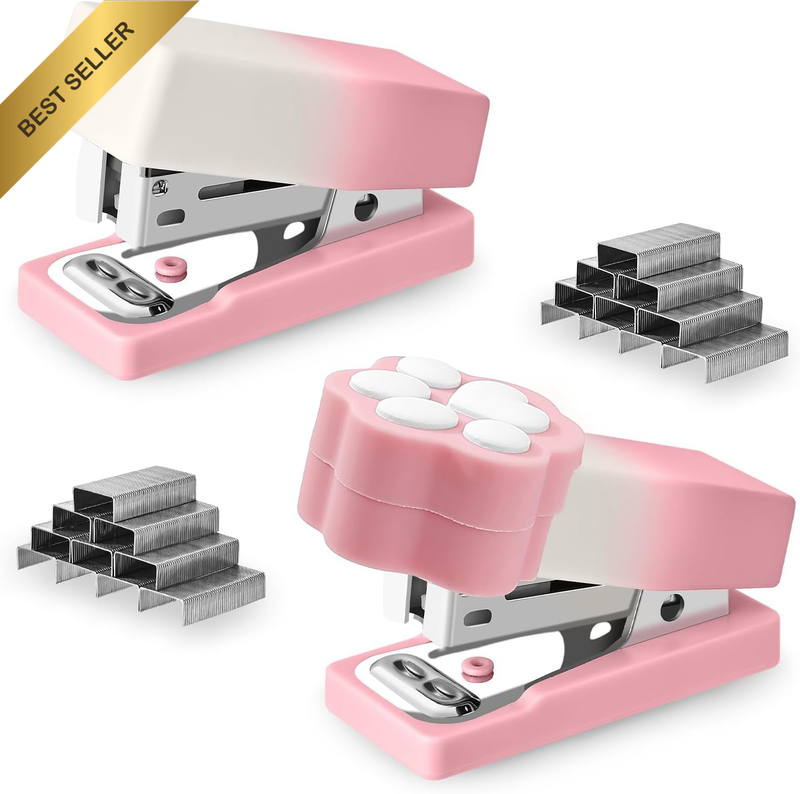 Mini Stapler Cute Small Portable Stapler with 800 Staples 24/6 2 Pack Gradient S