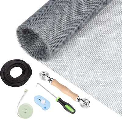 Window Screen Repair Kit - 59'' x 106'' Door x 106'', Gray 