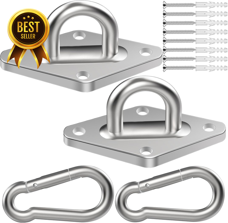 2-Pack 1000-Lb M8 304 Stainless-Steel Heavy-Duty Hammock and Swing Hook Kit