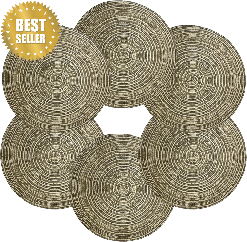 15 Inch round Placemats Heat-Resistant Stain Resistant Anti-Skid Washable Polypr