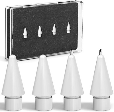 Upgraded Apple Pencil Replacement Tips - 1St/2Nd Gen, Precise Control, Metal Nib
