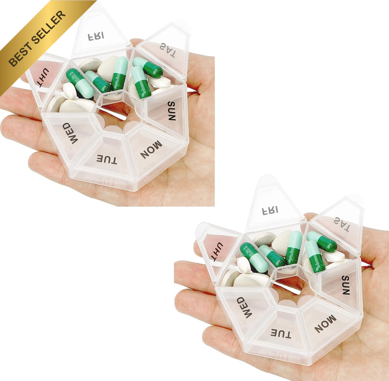 Pill Organizer Small Pill Box Small Pill Cases 2PCS Medicine Pill Organizer 1 Ti
