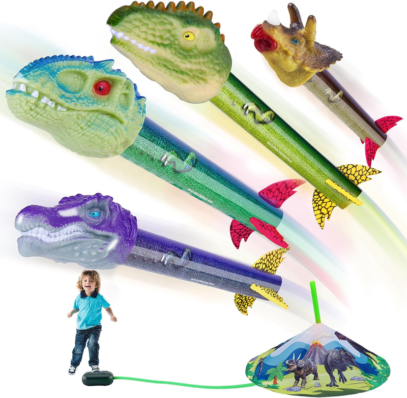 Dinosaur Toy Rocket Launcher for Kids - Launch up to 100 Ft, 4...