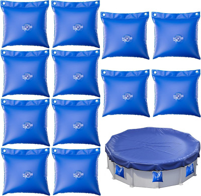 12 Pack Swimming Pool Cover Hanging Bag - 0.4 Mm PVC Pool Cover Weights - Heavy-