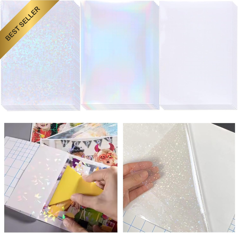 30 A4 Holographic Stickers, Self-Adhesive, Waterproof, Photo Decoration | Self-A