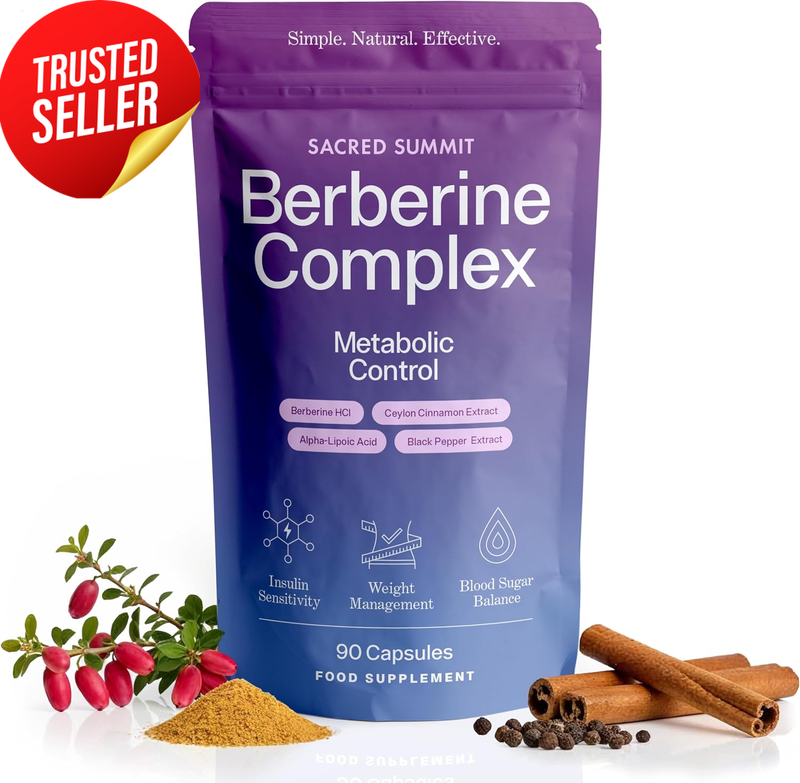 Berberine Complex 500mg Cinnamon Chromium ALA Vegan Capsules Supplement 90
