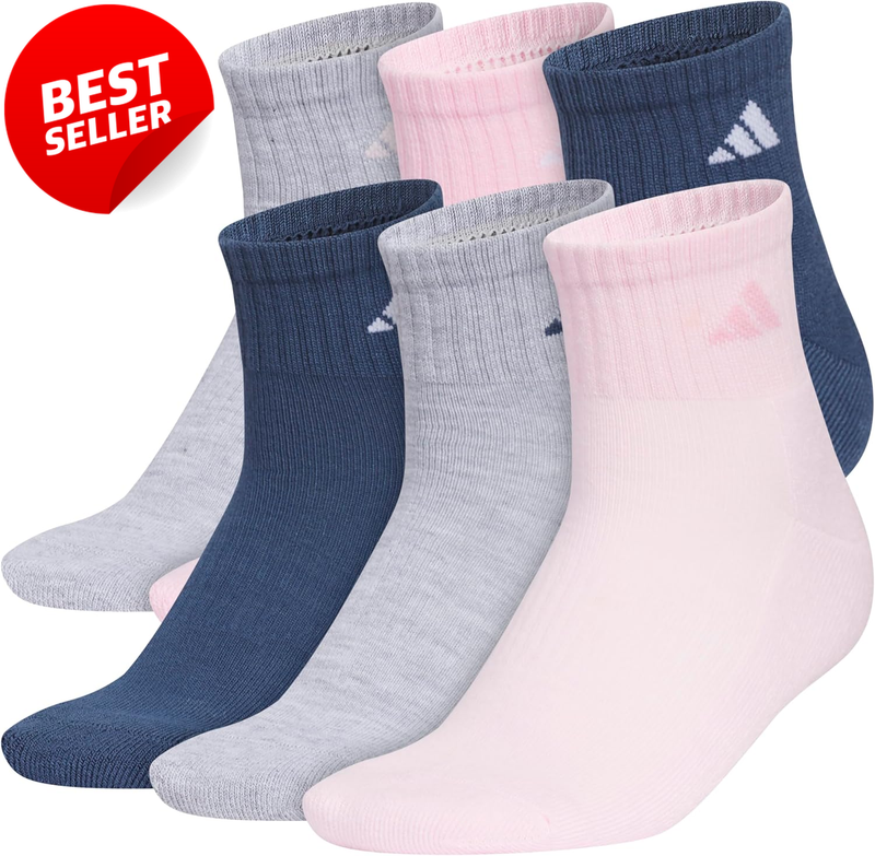 Women's 6-Pack Cushioned Athletic Quarter Socks Running Gym Exercise - US