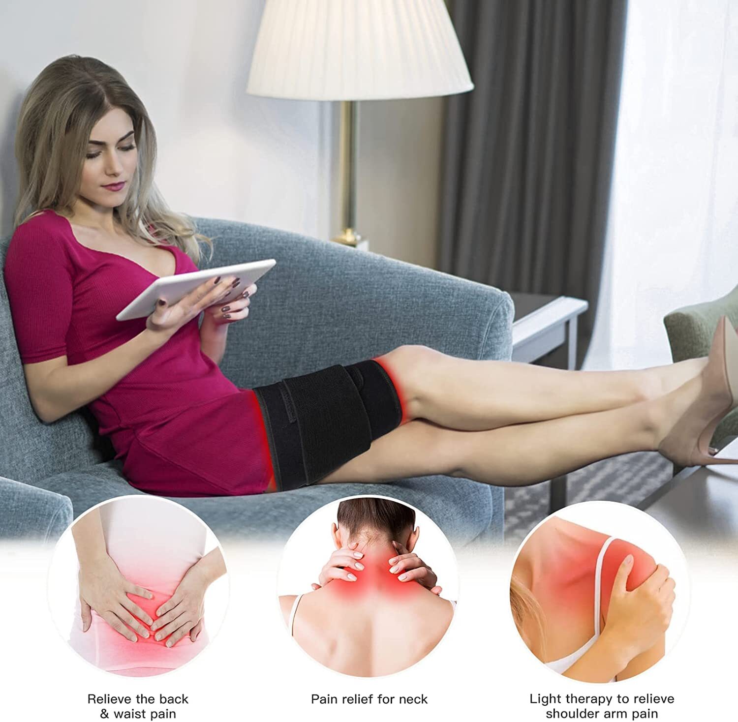 324leds Red Light Therapy Wrap Deep Therapy Belt with Timer for Body Pain Relief