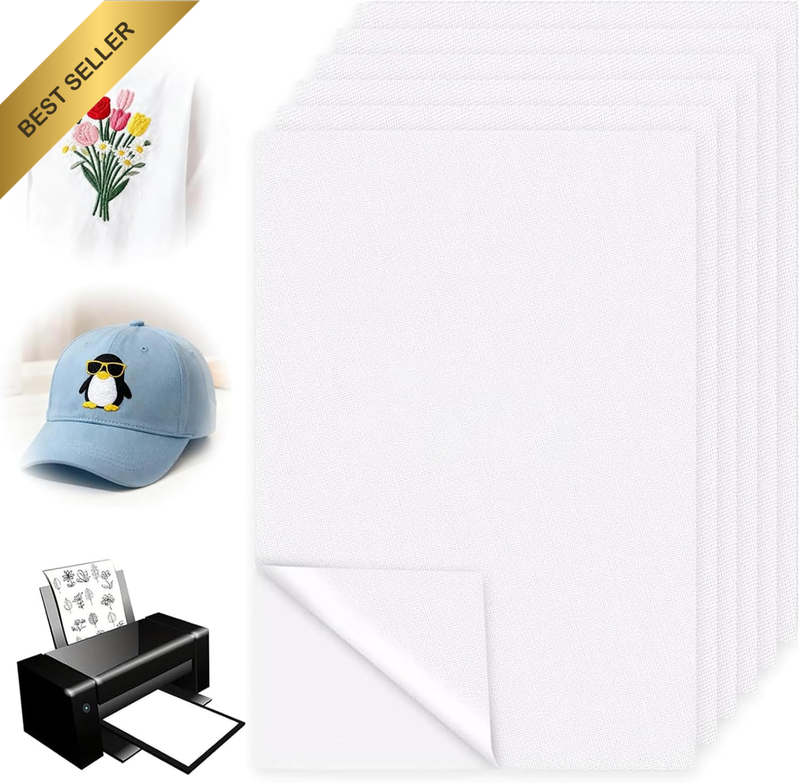 6 Sheets A4 Water Soluble Embroidery Stabilizer, 30X21Cm Printable Drawable Wate