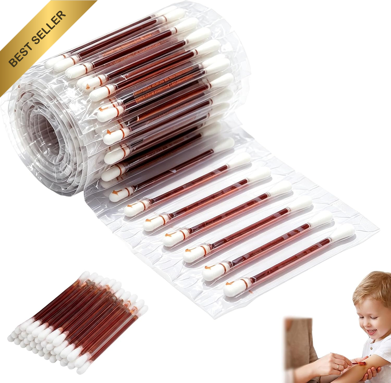 150 Pcs Individually Wrapped Iodine Swabs, Povidone Iodine Cotton Swab Sticks fo