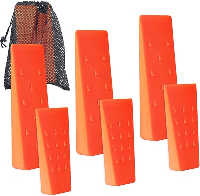 6Pack Tree Felling Wedges With Spikes For Safe Tree Cutting, 3 Each Of 8  & 5.5 