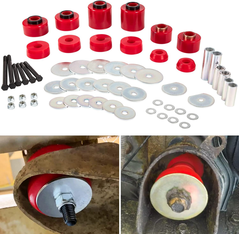 Red Body Mount Bushing Set for Ford F-150 F-250 F-350 1980-1998 2WD 4WD