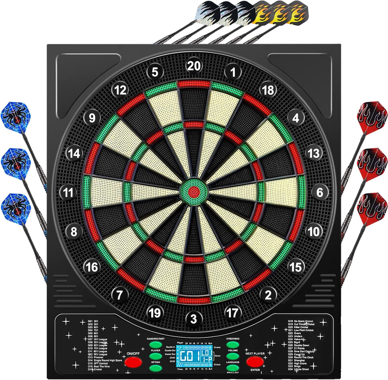 Mejasg Dartscheibe Elektronisch Mit Deutsche Stimme&Lcd-Bildschirm, Elektronisch