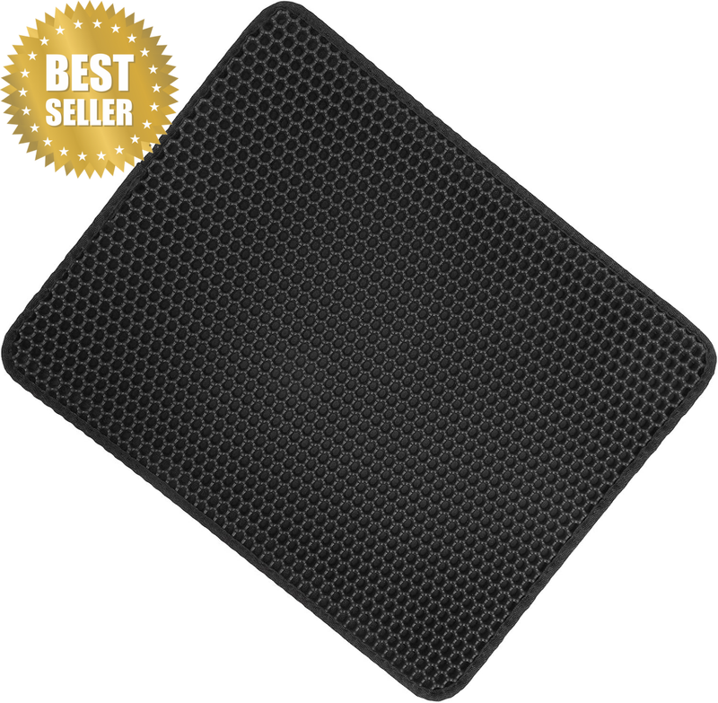 Litter Catcher Pad, Double Layer Leather Edges Cat Litter Mat Household anti Sli