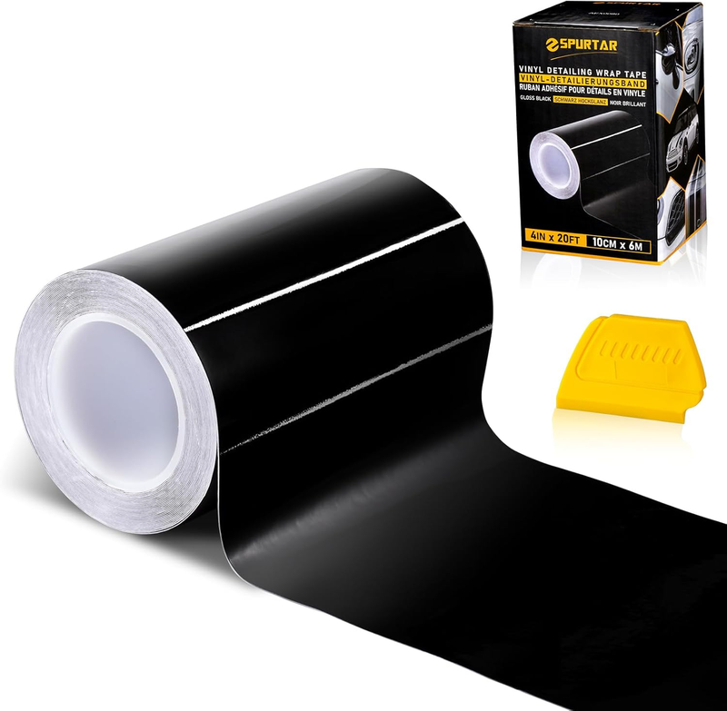 Gloss Black Car Vinyl Wrap 10Cm X 6M Car Vinyl Tape Chrome Delete