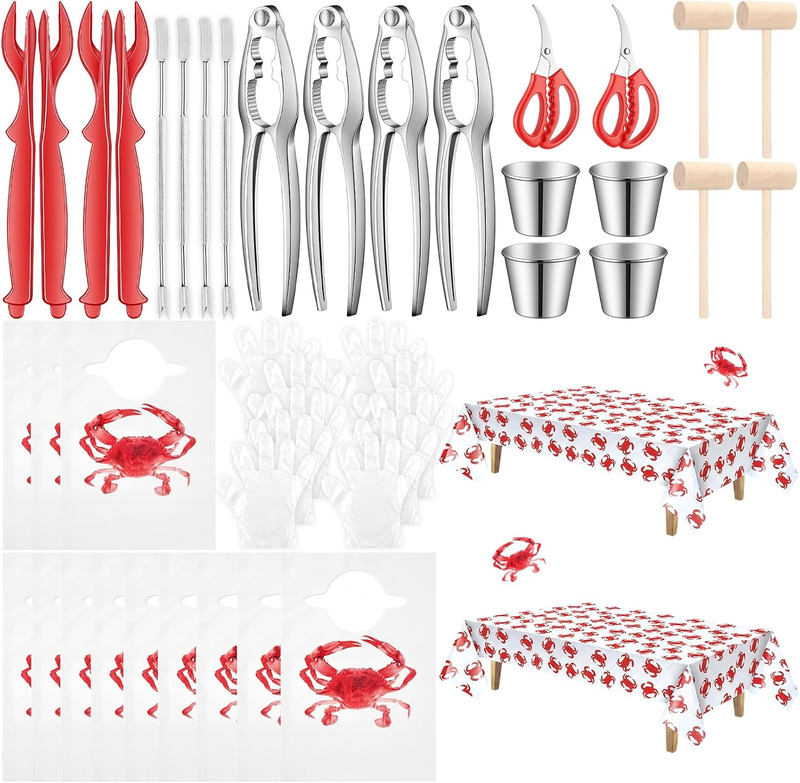 48 Pcs Seafood Boil Party Supplies, Seafood Tools Set, Crab