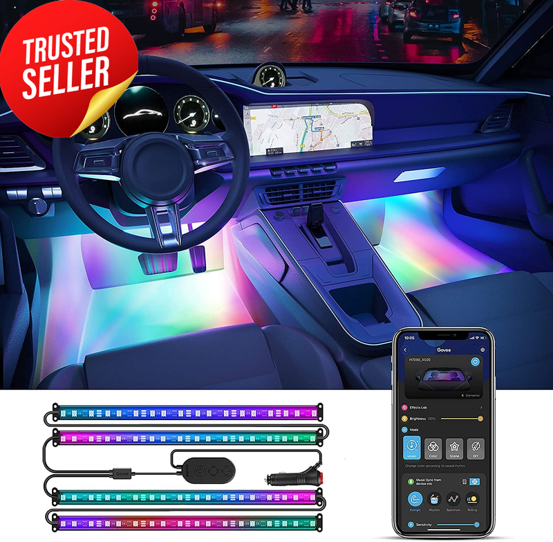 Interior Car Lights RGBIC 4Pcs Music Sync 16M Color