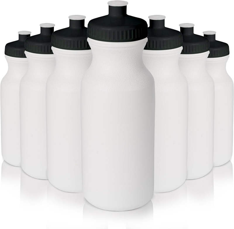 20 Oz. Bulk Water Bottles, Made in USA, Blank Plastic Reusab