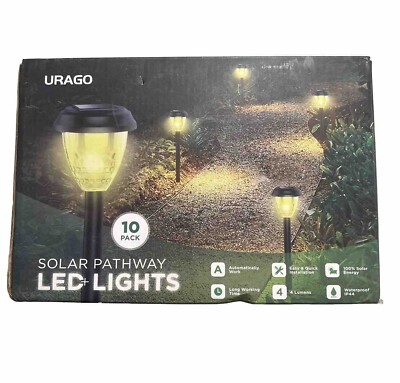 Urago Solar Pathway Led Lights 10 Pack XLTD-943 8-12 Hours New