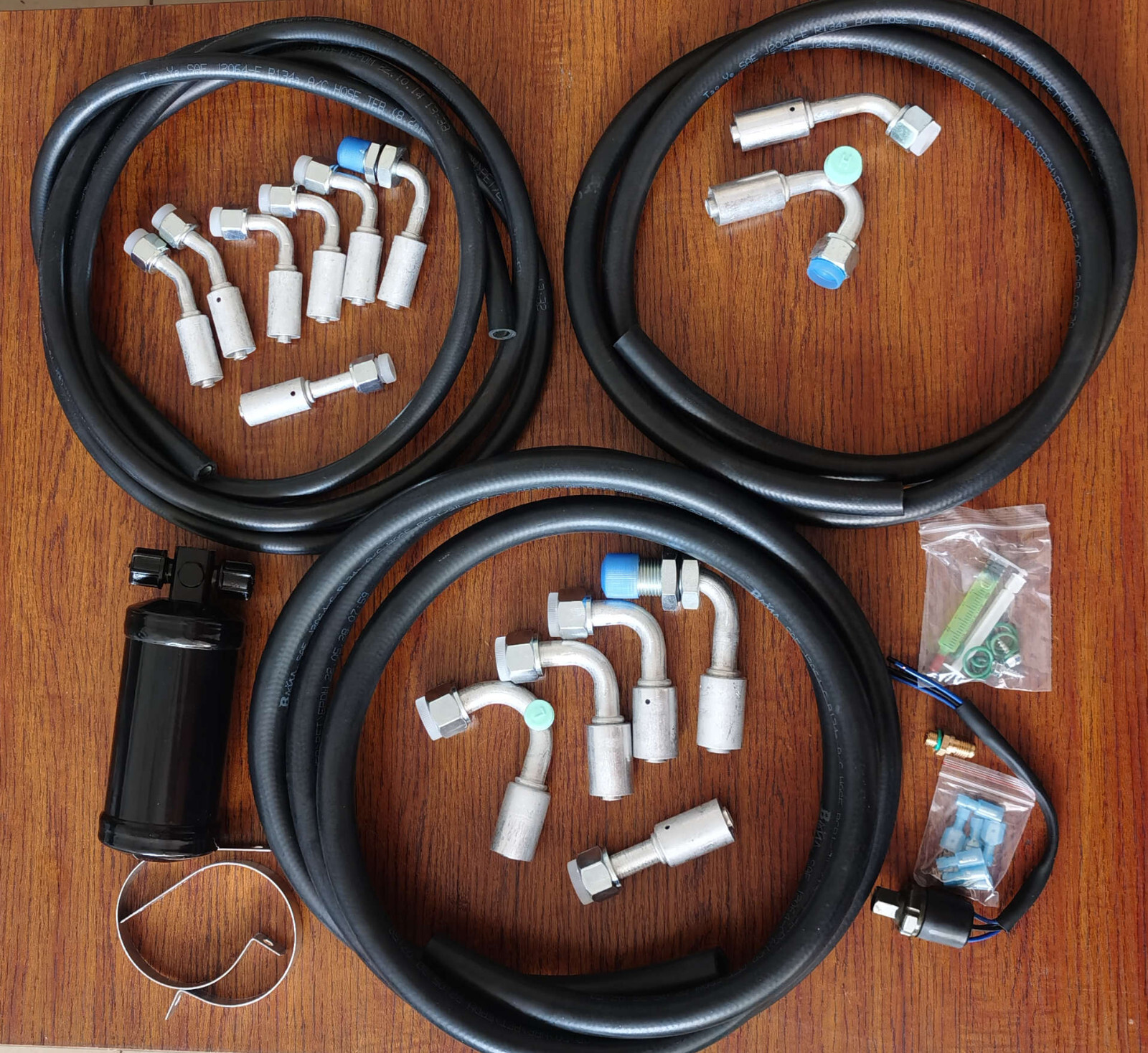 A/C Air Conditioning Ext Length Hoses Fittings Trinary Switch Drier Kit