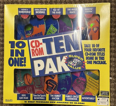 Vintage 1995 CD-Rom Ten Pak - 1993 Shareware Heretic The MAGIC DEATH New Sealed