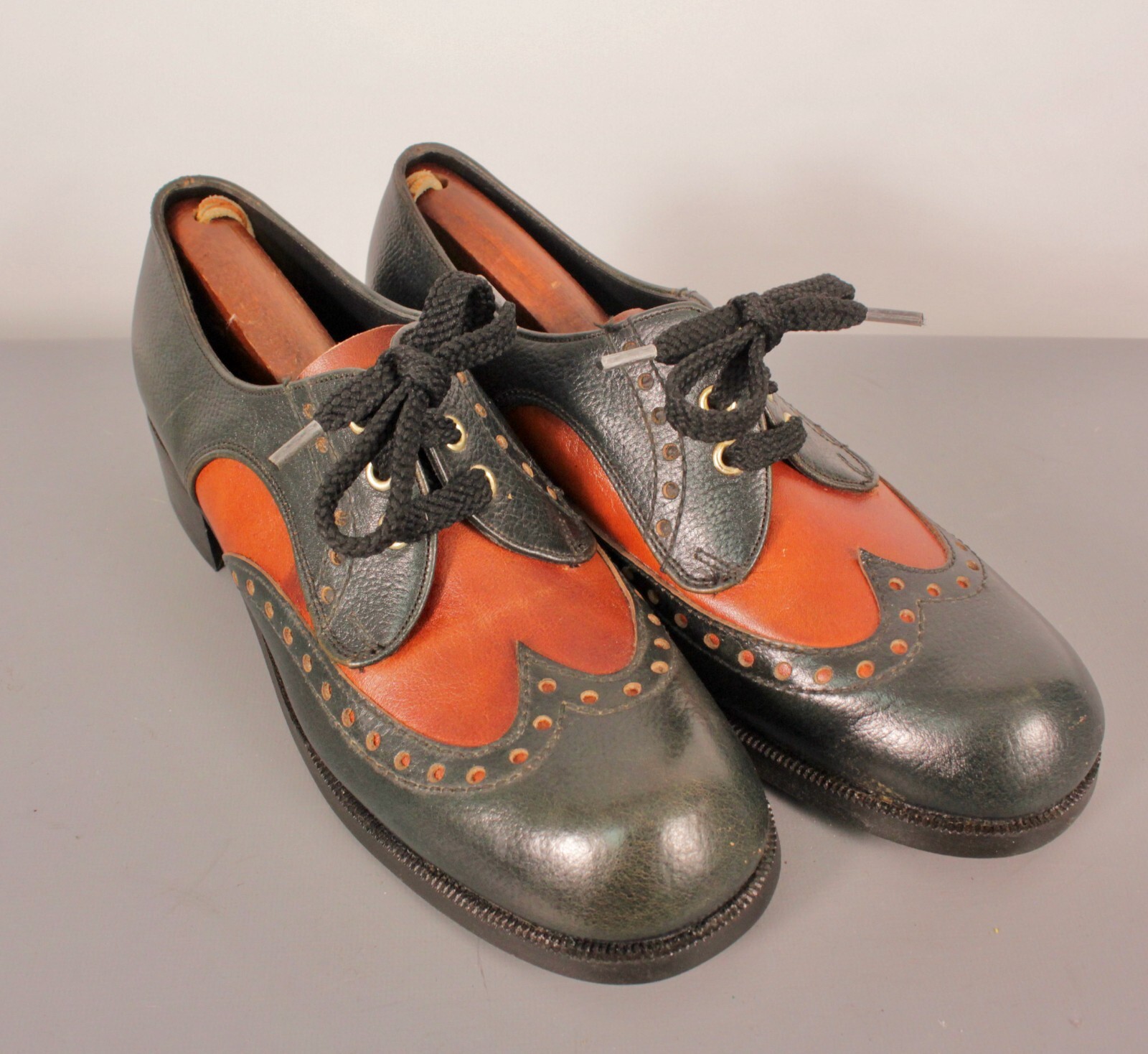 靴 NOS 70s service shoe made by The Hanover UNWORN NOS | HANOVER 6.5D BLACK CAPTOE OXFORD DRESS SHOE