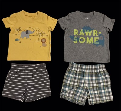 Child of Mine Baby Boys Stylish & Cute Shorts Outfit size 3-9 Months Lot of 4 pc