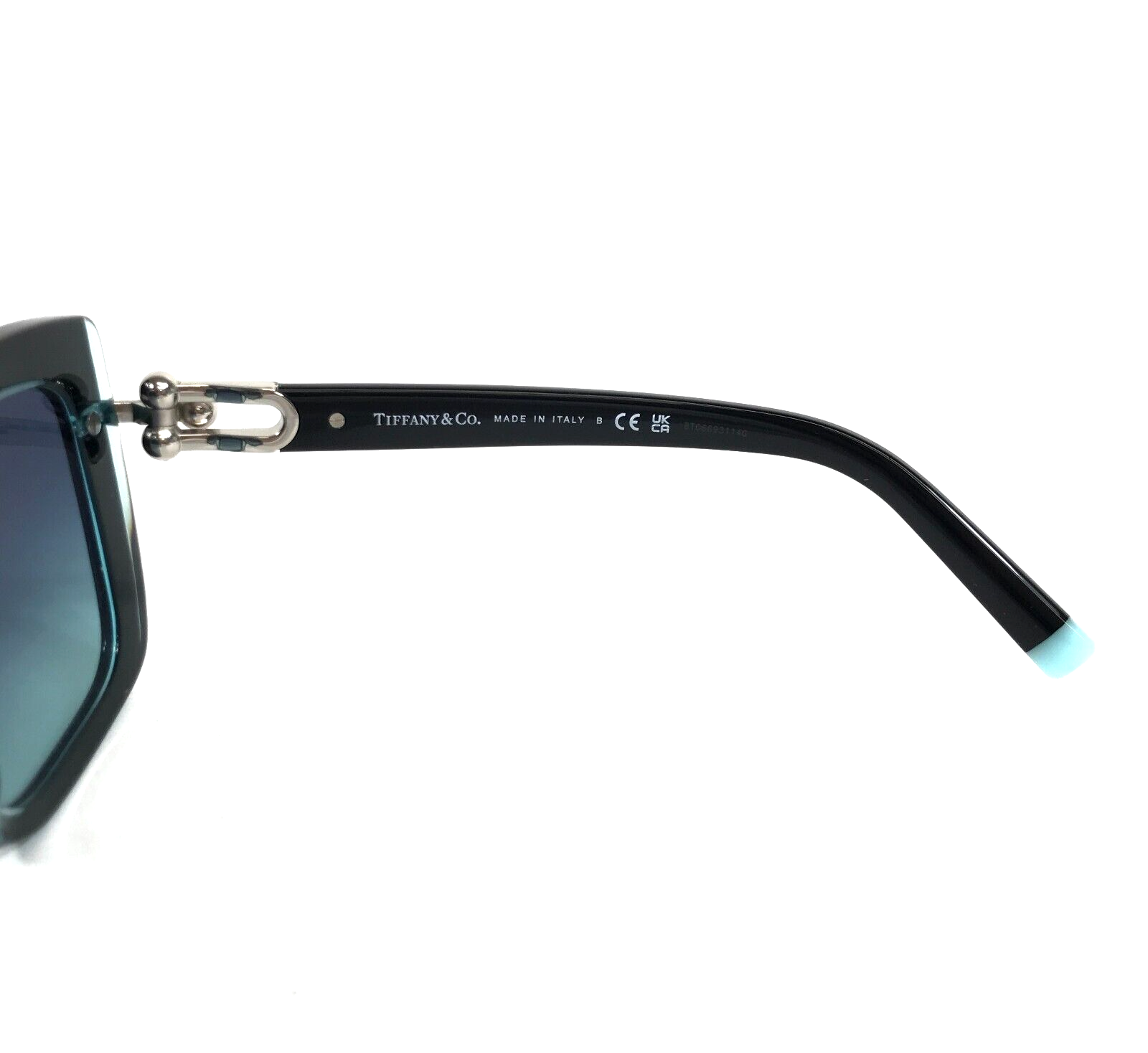 Pre-owned Tiffany & Co . Sunglasses Tf4199 8285/9s Black Crystal Tiffany Blue W/ Azure Blue