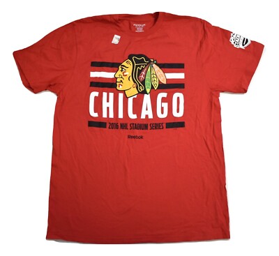 Reebok Mens NHL Chicago Blackhawks 2016 Stadium Series Shirt New M, L
