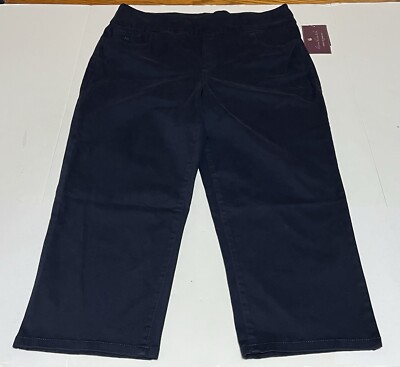 Gloria Vanderbilt Women s 14 Amanda Pull On Capri Stretch Blue NWT