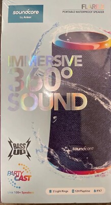 Anker Soundcore Flare 2 Immersive Sound PAP20 Portable Waterproof Speaker NEW