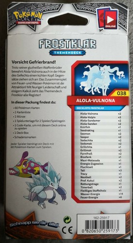 Pokemon Themendeck - Sonne Mond Nacht in Flammen - Frostklar - Neu OVP