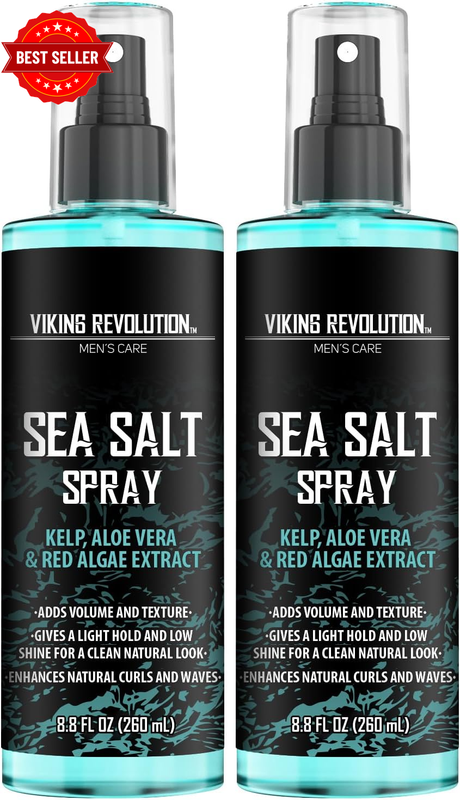 - Sea Salt Spray Hair Men - 2X240Ml - Hair Texturizing with Kelp, Aloe Vera & Re