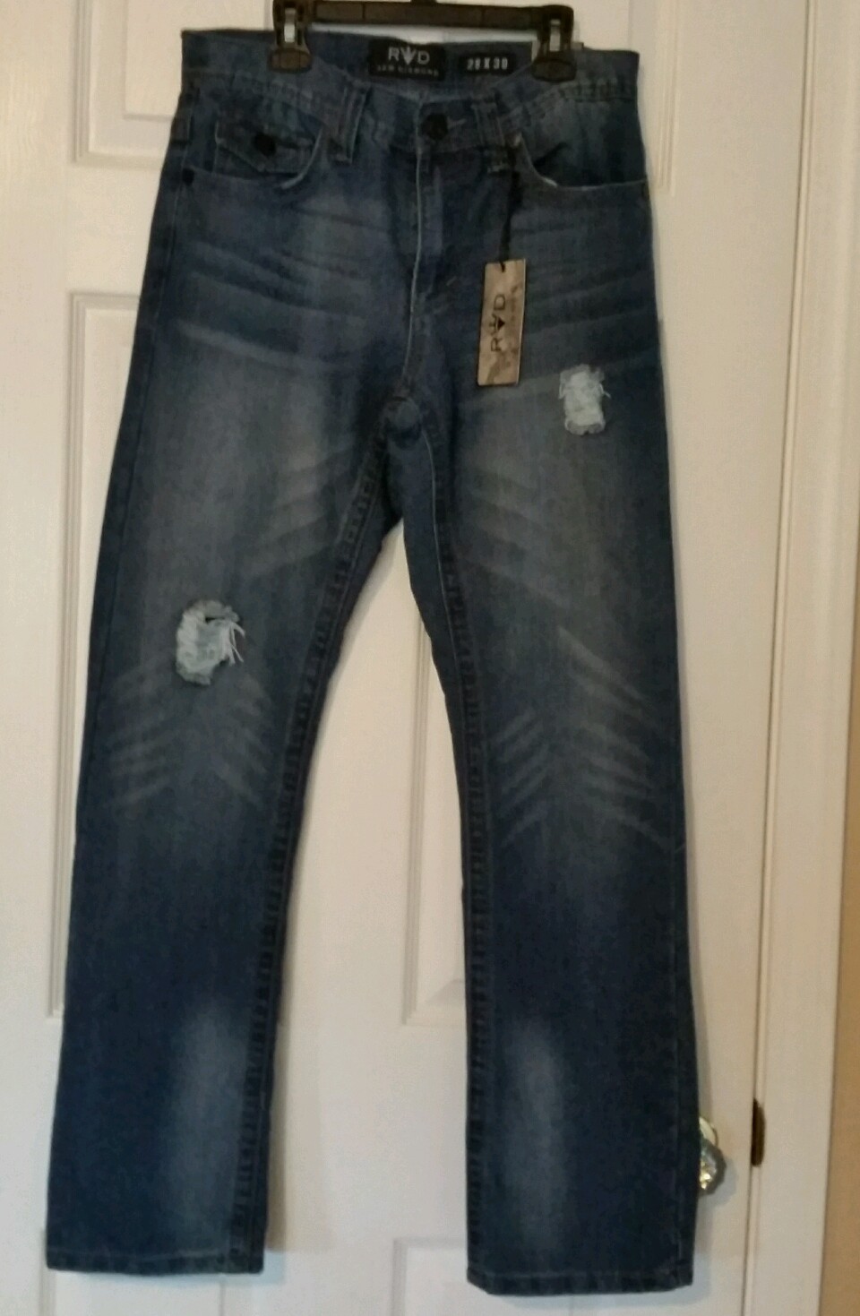 【mnem】Ridi cut washed denim mnmi Men's Cutoff Jeans Distressed Frayed Short Hem 33 25