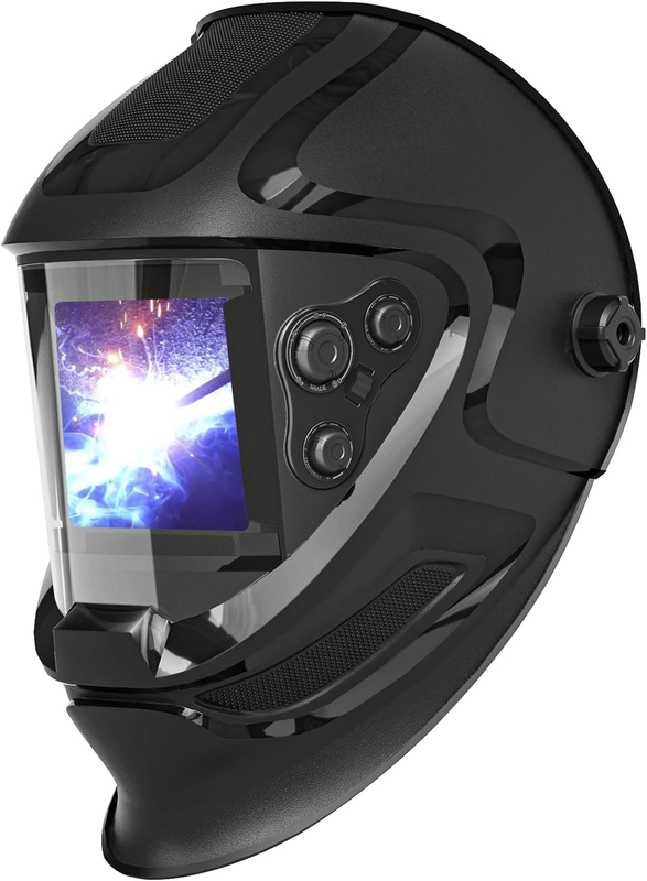 Auto Darkening Welding Helmet, Large Viewing Welding Hood with 4 Arc Sensor Wide