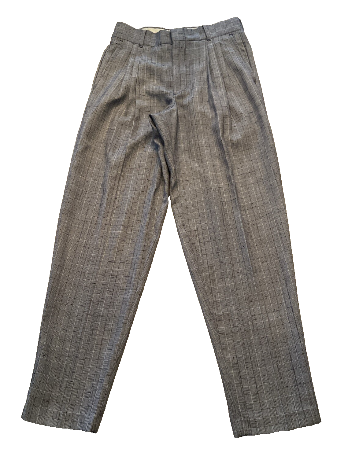 VTG 80s Mens City Streets BAGGY Pleated Gray Houndstooth