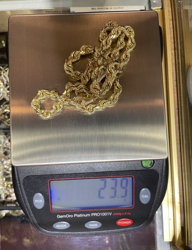 Pre-owned Texas Jewelers Real Men 10k Yellow Gold Rope Chain Necklace 8mm 24" Diamond Cut Top Quality