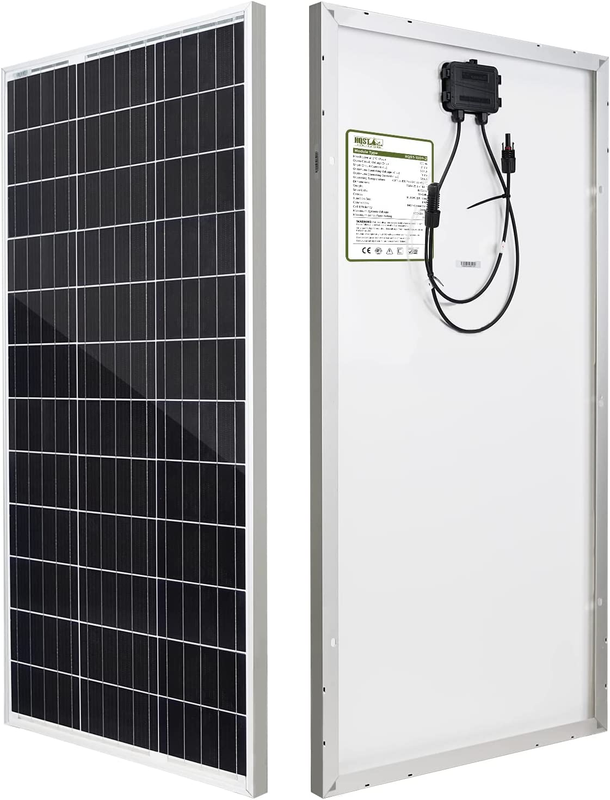 HQST 100 Watt 12V Monocrystalline Solar Panel with Solar Con