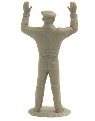 Vintage Louis Marx Untouchables Playset Figure Gray Warehouse Worker Raised Arms