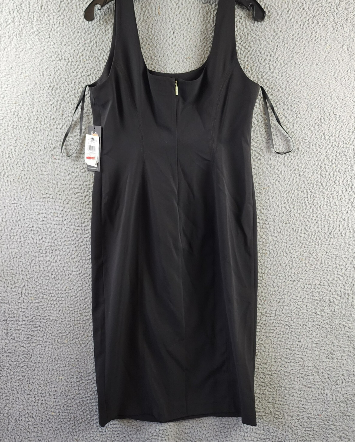 KARL LAGERFELD PARIS Square Neck Crepe Dress Women's 8 Black Back Zip Closure - Picture 11 of 14