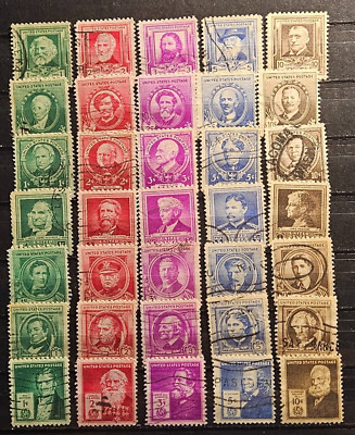 US Stamps Sc 859-93, Famous American Issue, VF Used CV$16.05 (410A-1195)