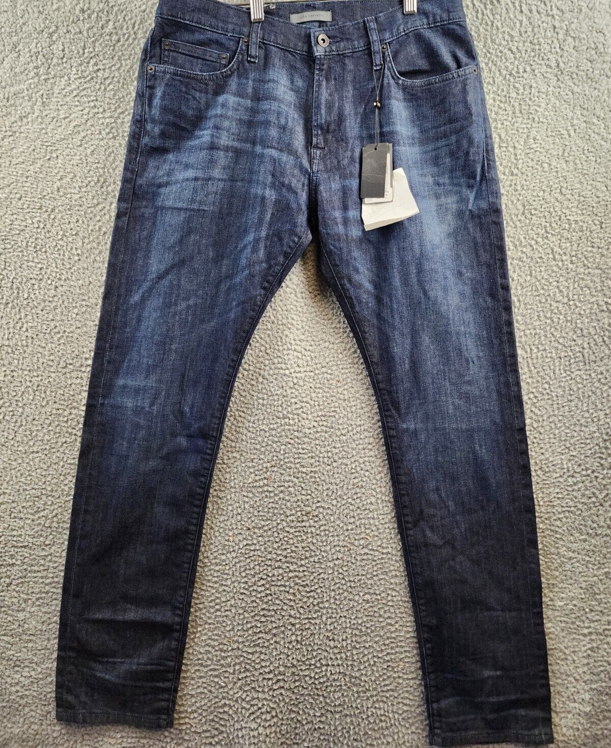 John Varvatos J702 Slim Fit Jeans Men's 34 Ferris Blue Denim Button Zip Closure - Picture 2 of 19