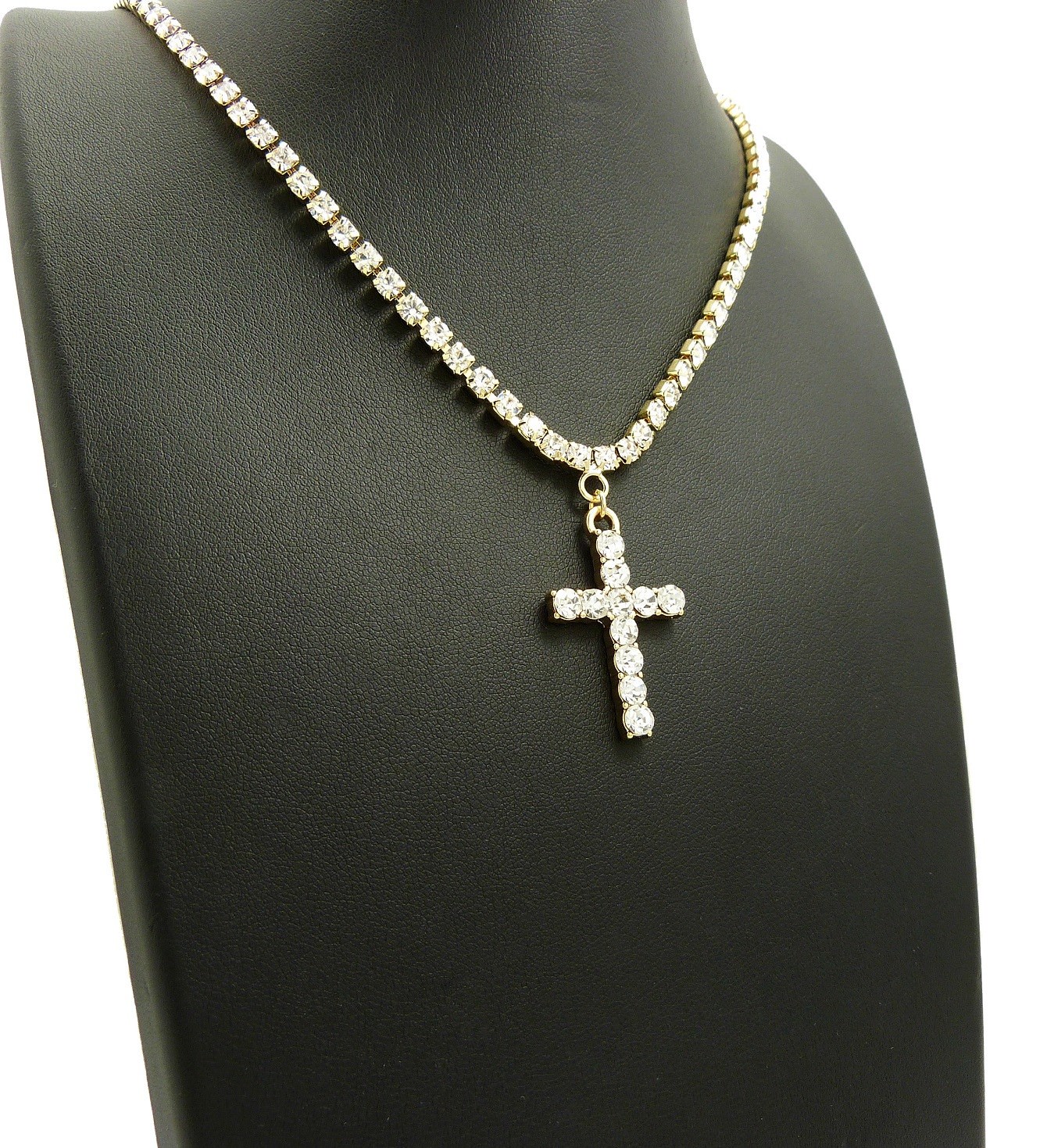 Iced Hip Hop Lab Diamond Cross Pendant & 18