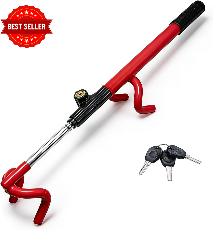 Adjustable Steering Wheel Lock anti Theft Device, Heavy Duty Car Steering Wheel 