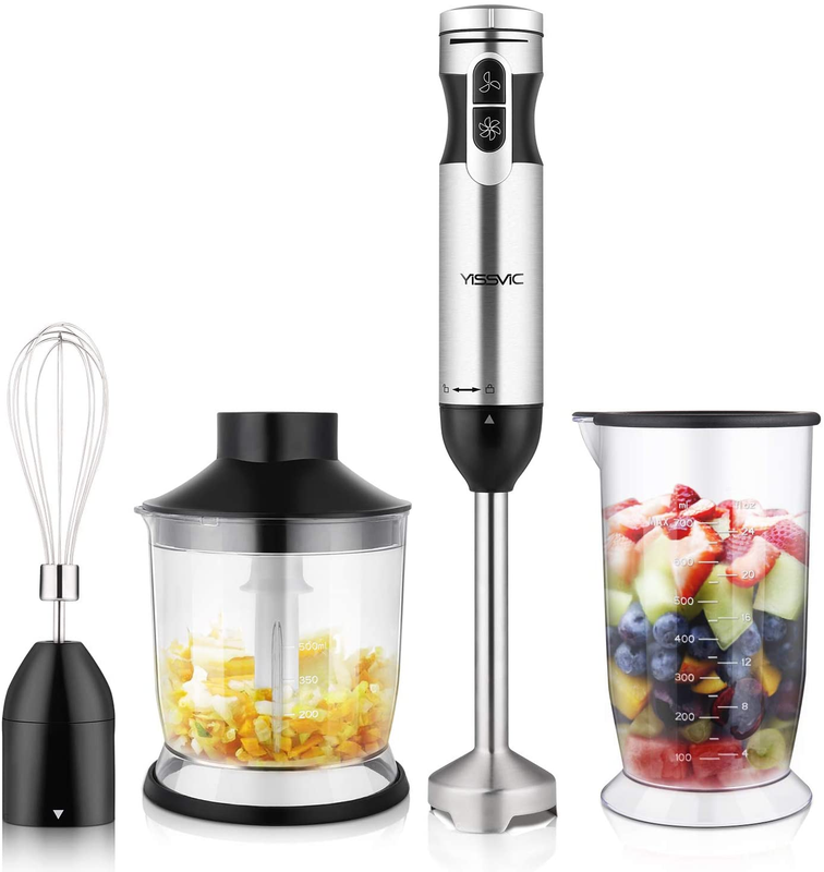 Immersion Hand Blender Mixer, 9 Speed Food Processor Cup Grinder Chopper Whisk