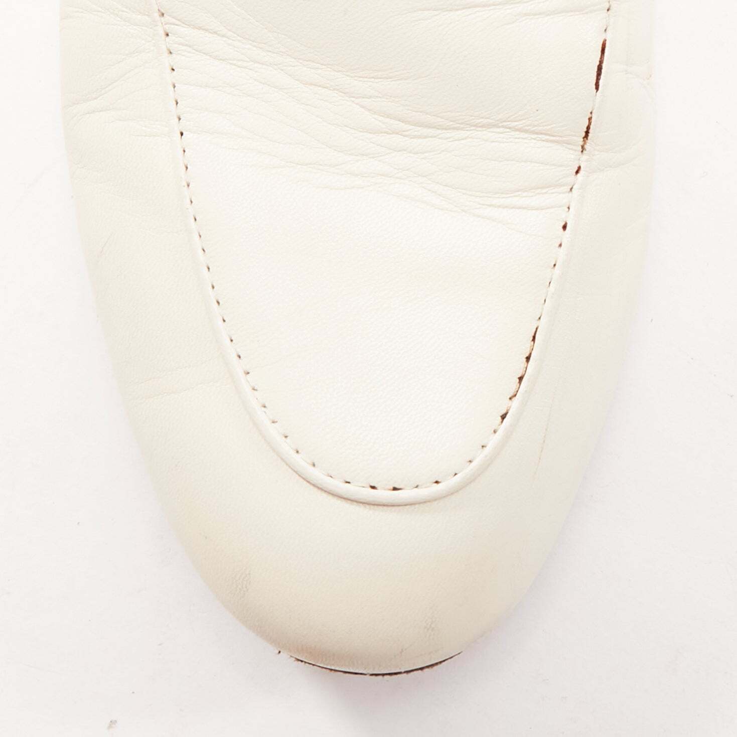 GUCCI Princetown cream leather gold horsebit flat mule GUCCI Princetown cream leather gold horsebit flat mule