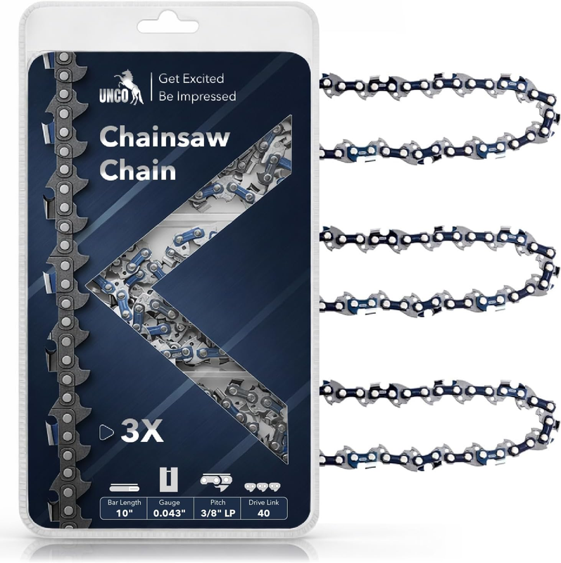 UNCO- Chainsaw Chain, 10 Inch, 3 Pack, 3/8