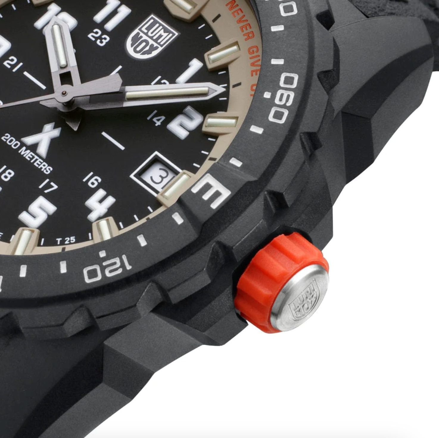 Pre-owned Luminox Xb.3731 Bear Grylls Survival Mountain Beige Rubber 43 Mm Men's Watch