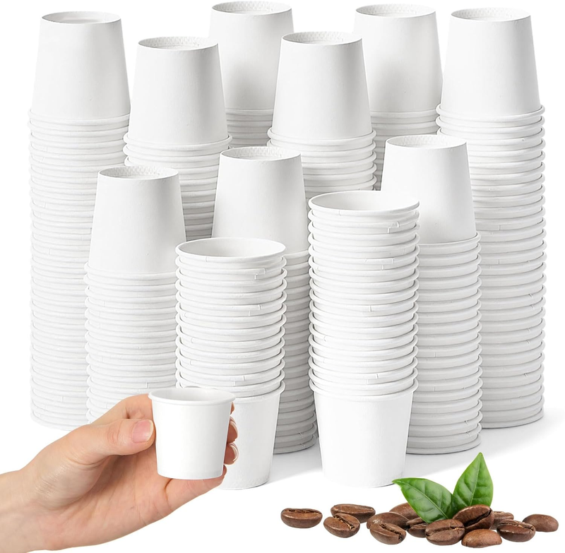 300 Pack 1Oz Mini Espresso Coffee Cups Disposable, White Paper