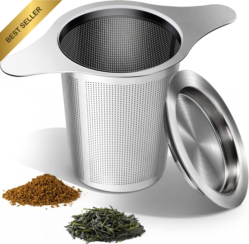 Stainless Steel Tea Infuser Fine Mesh Strainer with Double Handles for Loose Tea
